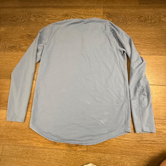 BYLT Henley Drop-Cut Long Sleeve, Blue, Fall, FAIR CONDITION, Size L - Picture 12 of 13